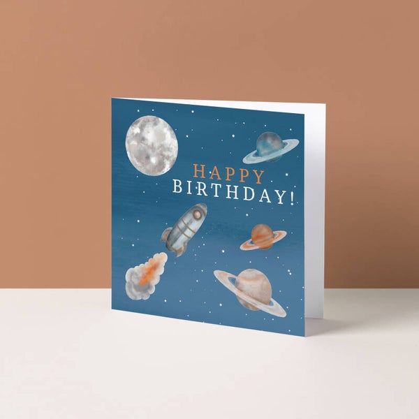 Wenskaart "Happy Birthday Galaxy"