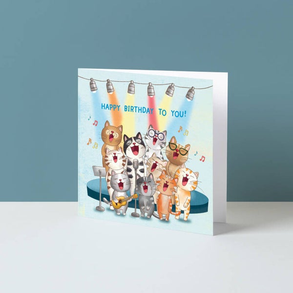 Wenskaart "Happy Birthday to you (katten)"