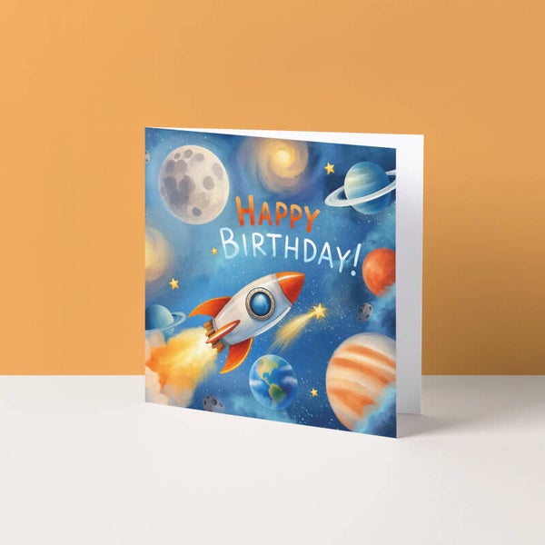 Wenskaart "Happy Birthday Galaxy"