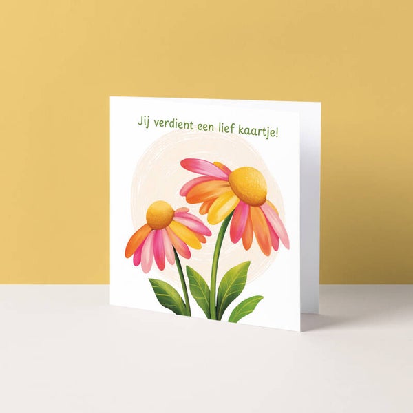 Wenskaart "Jij verdient een lief kaartje"