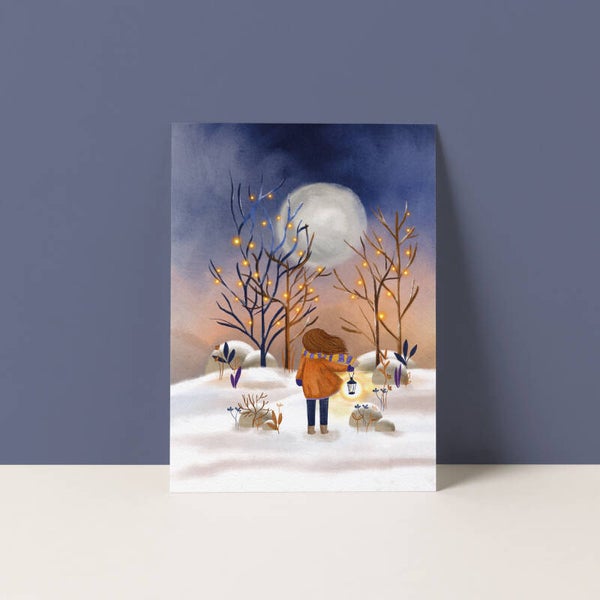 Ansichtkaart "Lichtjes in de nacht"