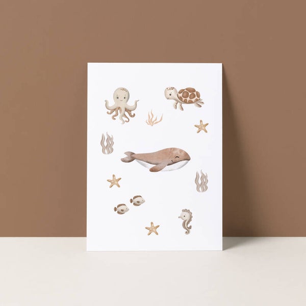 Ansichtkaart "Zeedieren"