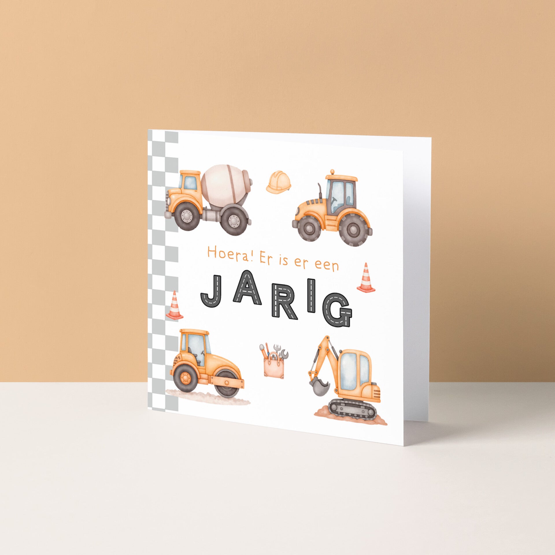 Wenskaart "Hoera er is er een jarig!"