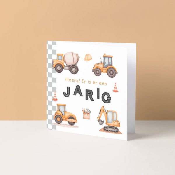 Wenskaart "Hoera er is er een jarig!"