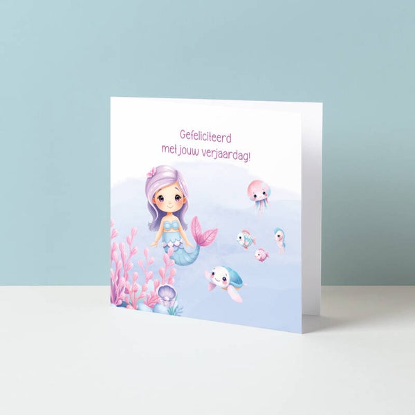 Wenskaart "Gefeliciteerd! (Zeemeermin)"