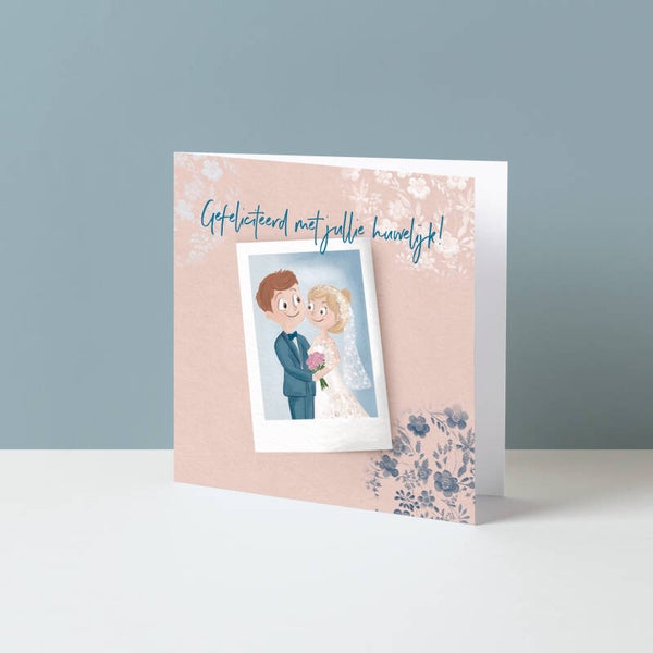 Wenskaart "Gefeliciteerd met jullie huwelijk"