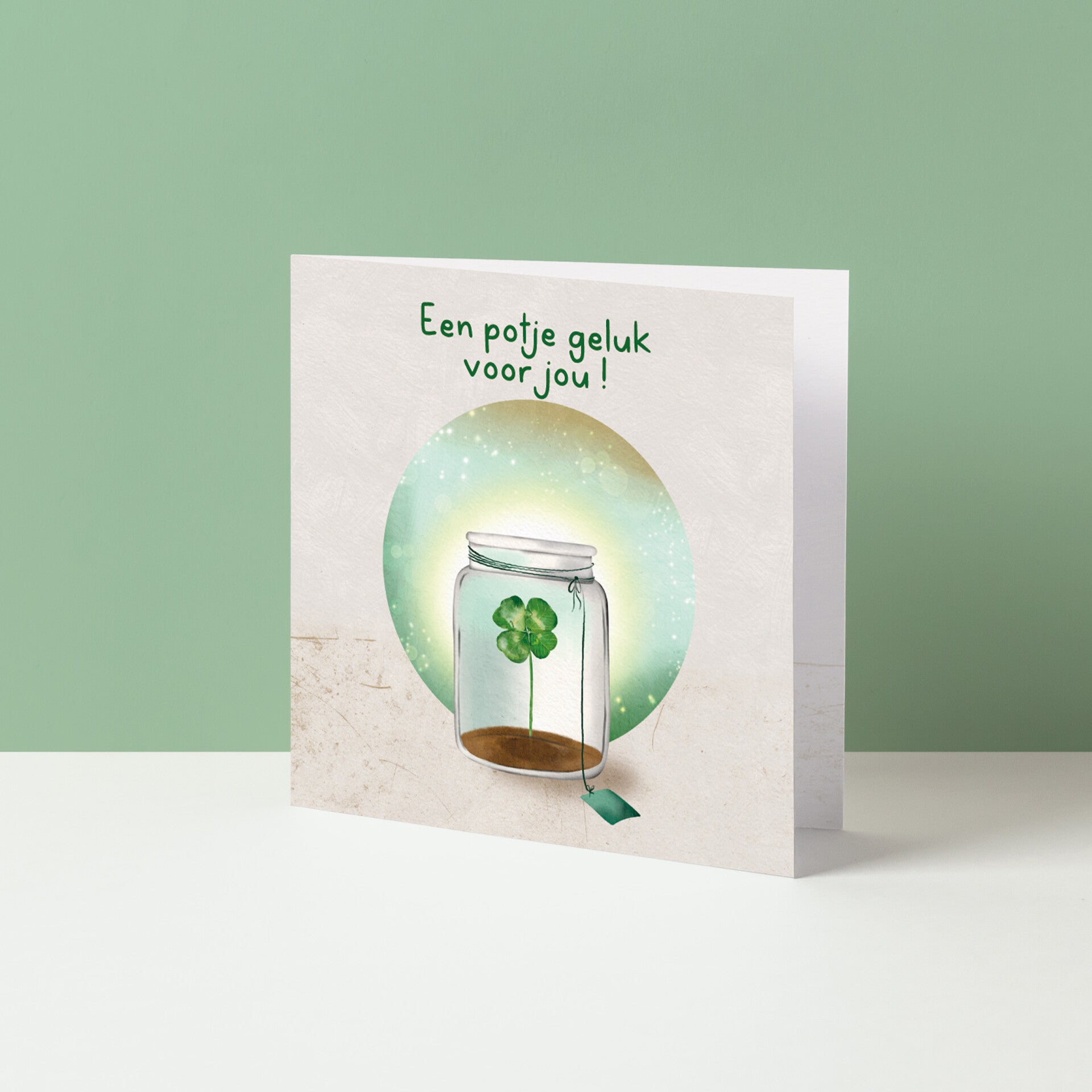 Wenskaart "Een potje geluk"