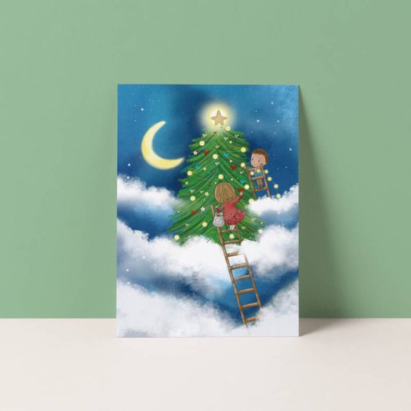 Ansichtkaart "Wolken kerstboom"