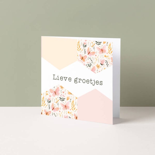 Wenskaart "Lieve groetjes"