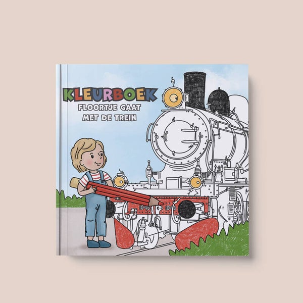 Kleurboek "Floortje gaat met de trein"