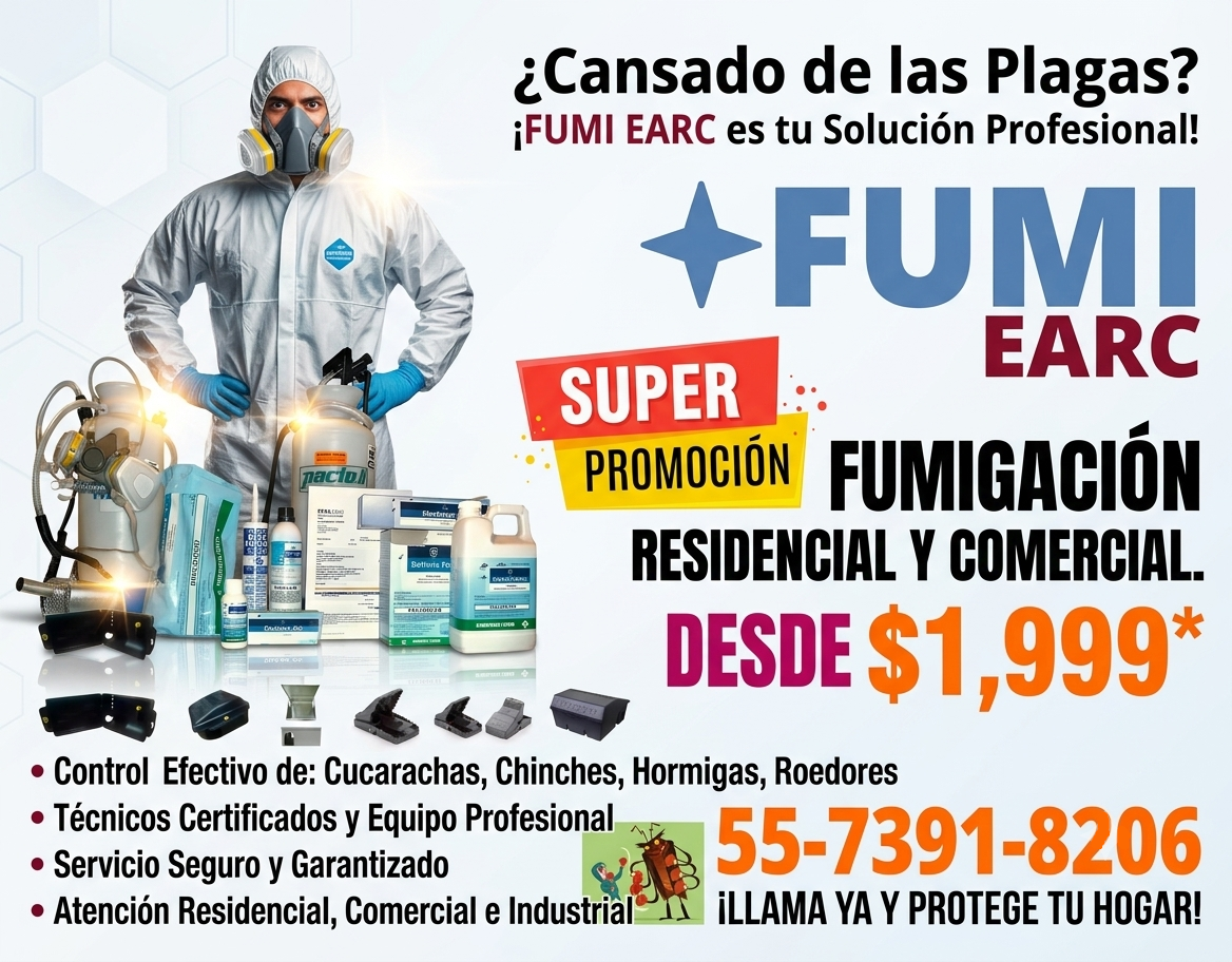 Fumigaciones 24 horas en CDMX: Soluciones inmediatas