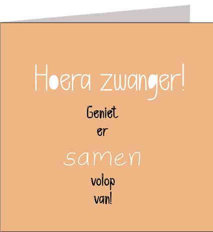 Wenskaart Hoera zwanger! Geniet er samen volop van!