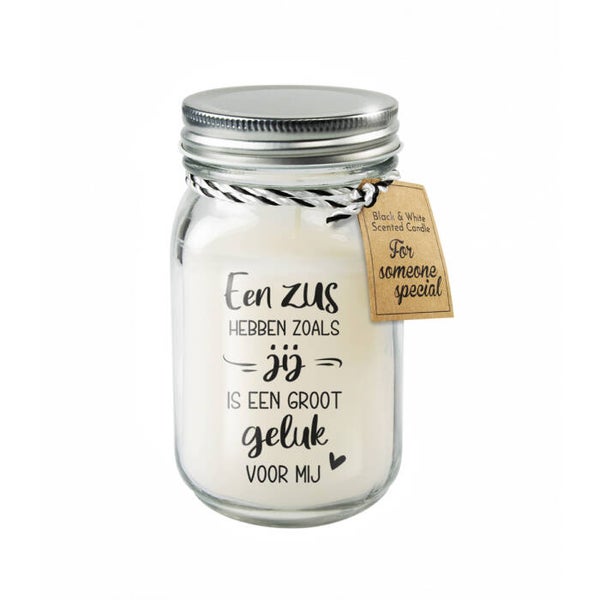 Geurkaars in pot 'zus'