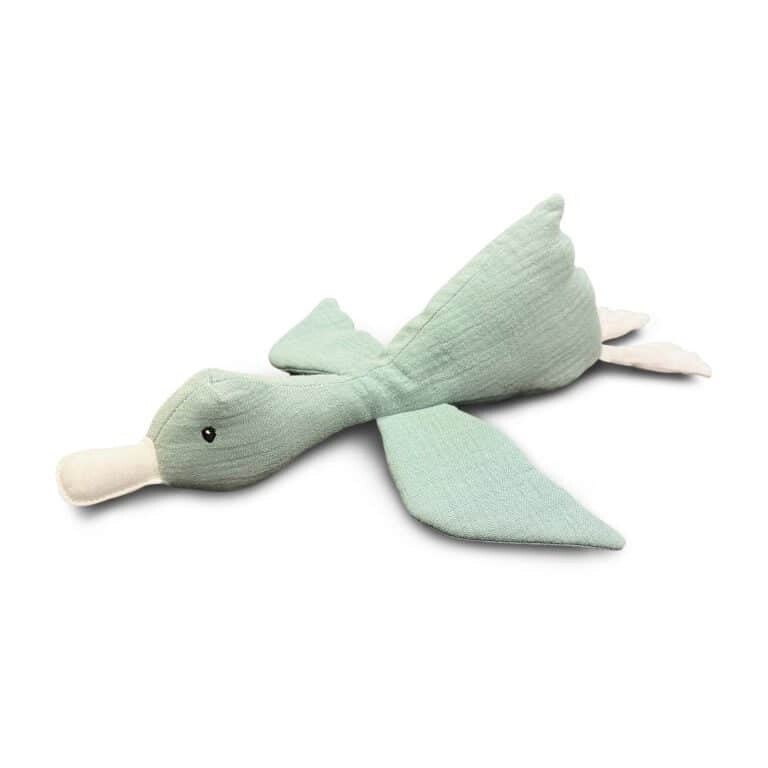 Knuffel eend stone green