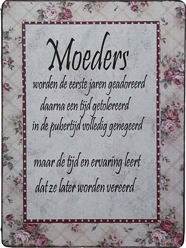 Nostalgisch tekstbord 'Moeders'