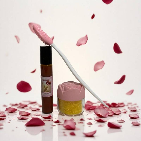 KIT LEVRE ROSE répare les cassures hydrate nettoie et rosie les lèvres naturellement produit en deux étapes 105g