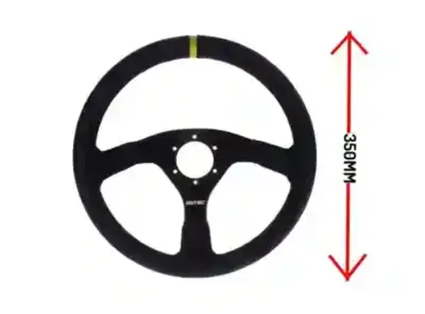 LTEC 3-Spoke Steering Wheel Black Suede Flat 35cm V2