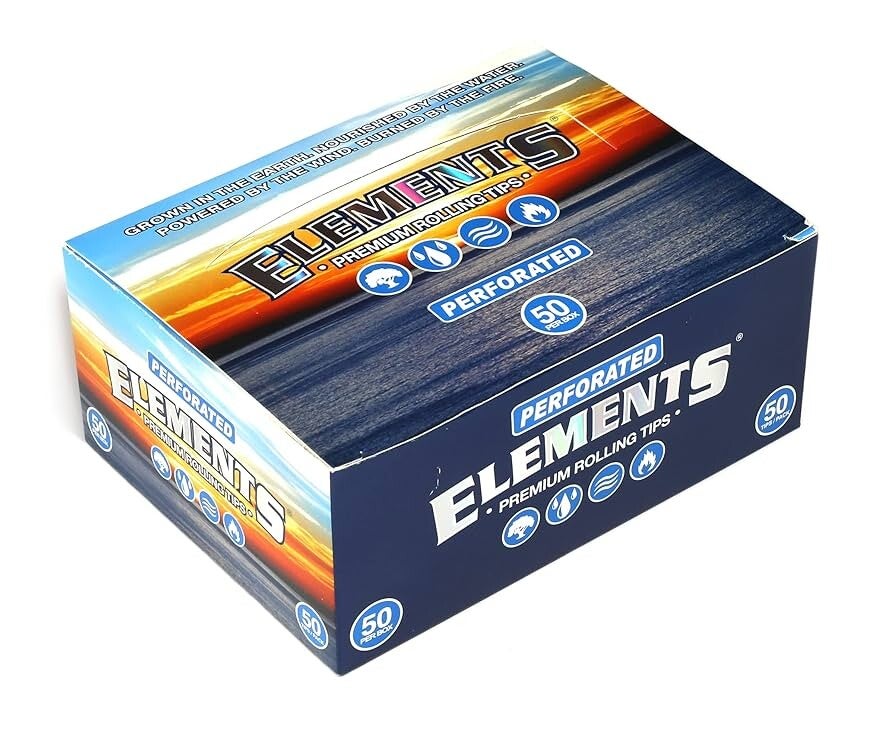 ELEMENTS SMOOTH GRAIN CUT PRISM PERFORATED TIPS 50CT/ BOX