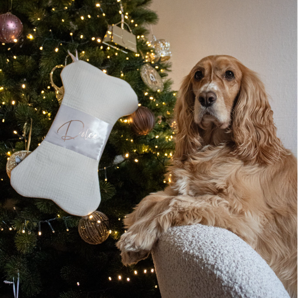 Gepersonaliseerde kerstsok hond