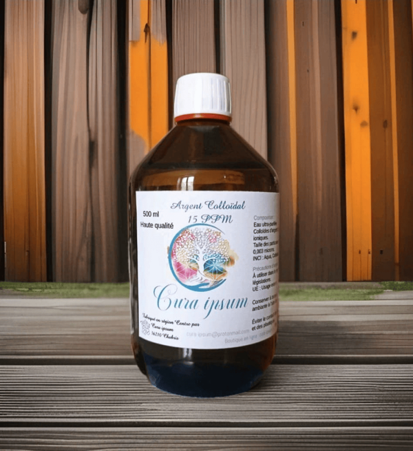 Argent colloidal 15ppm - 500 ml - Haute qualité - Cura ipsum