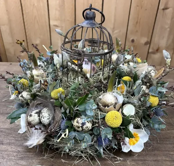 DIY Vogel kooi met krans