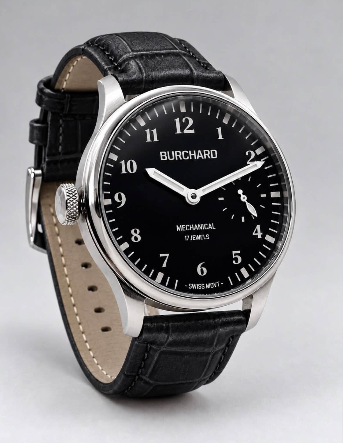 Burchard Meridian Destro 40,6mm- zwarte wijzerplaat