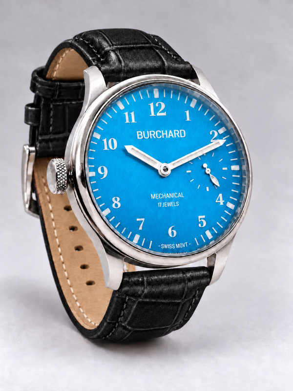Burchard Meridian Destro 40,6mm - licht blauwe wijzerplaat