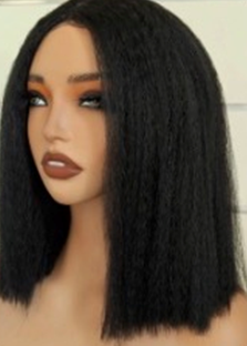 Chi Chi Mid Yaki Straight Black Synthetic Wig