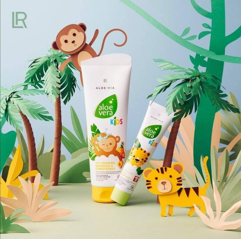 aloe vera kids 3 en 1 gel douche, shampoing, après-shampoing lr health beauty