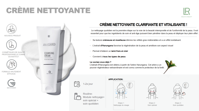 crème nettoyante visage lr