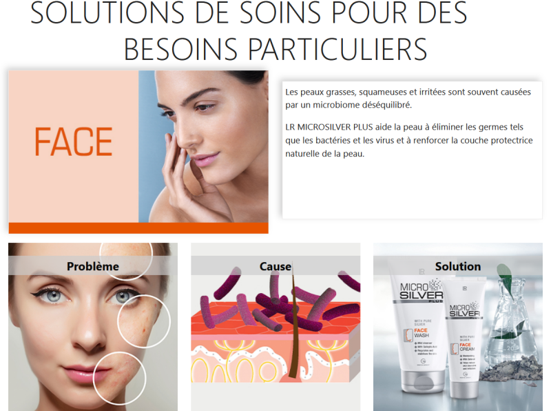 crème visage acne microsilver lr health beauty