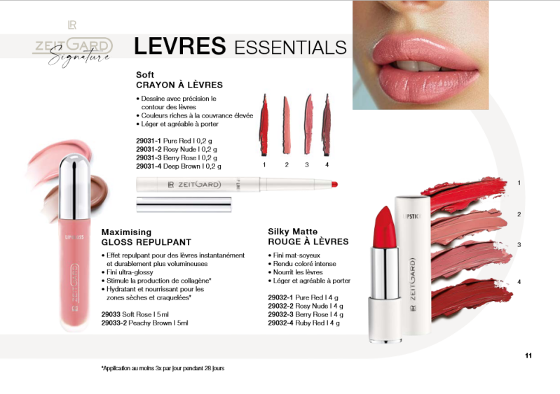 maquillage lèvres lr