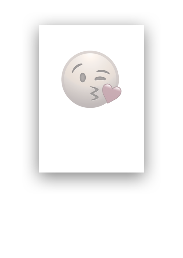 Kaart knipoog en een kus emoji