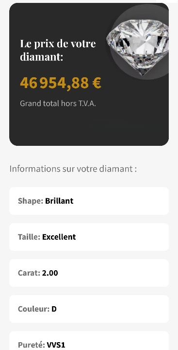 Diamant naturel 2 carats