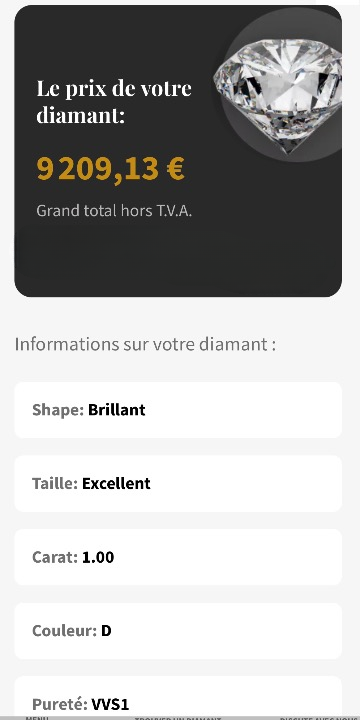 Diamant naturel 1 carat