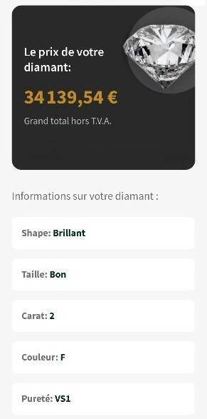 Diamant naturel 2 carats