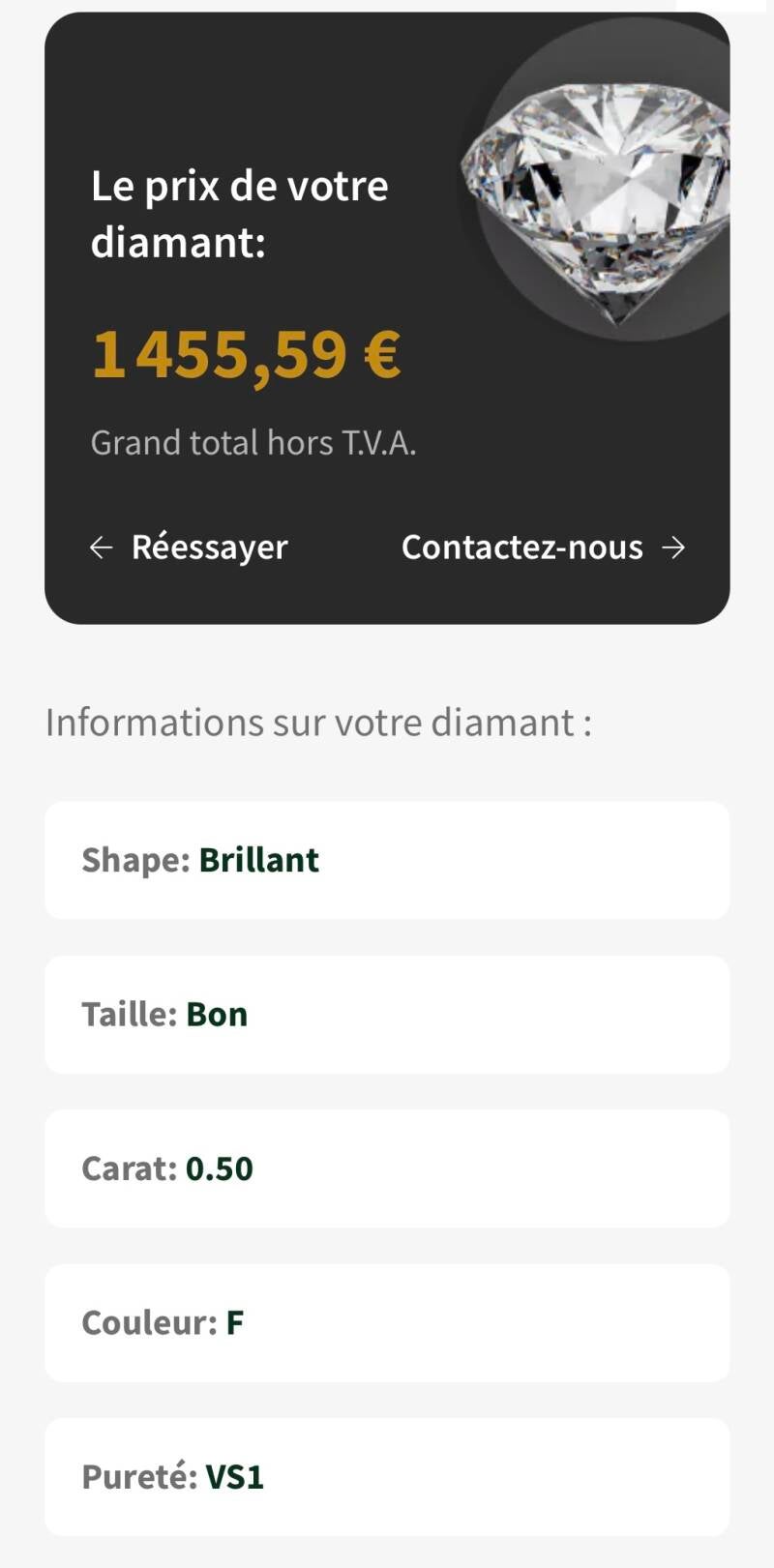 Diamant naturel 0.5 carat