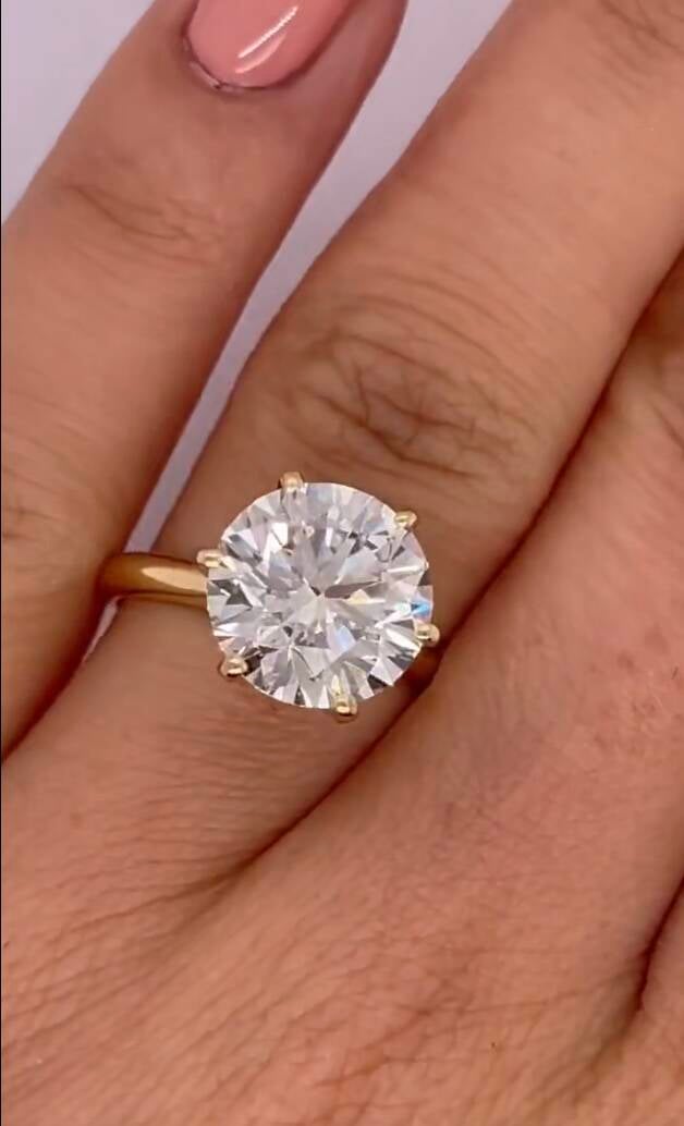 Solitaire brillant diamant de laboratoire