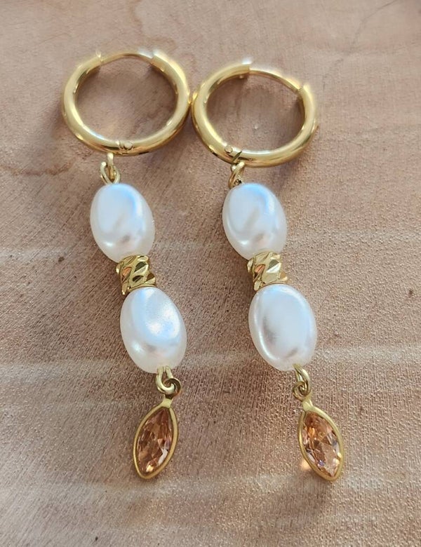 Boucles d'oreilles Champagne