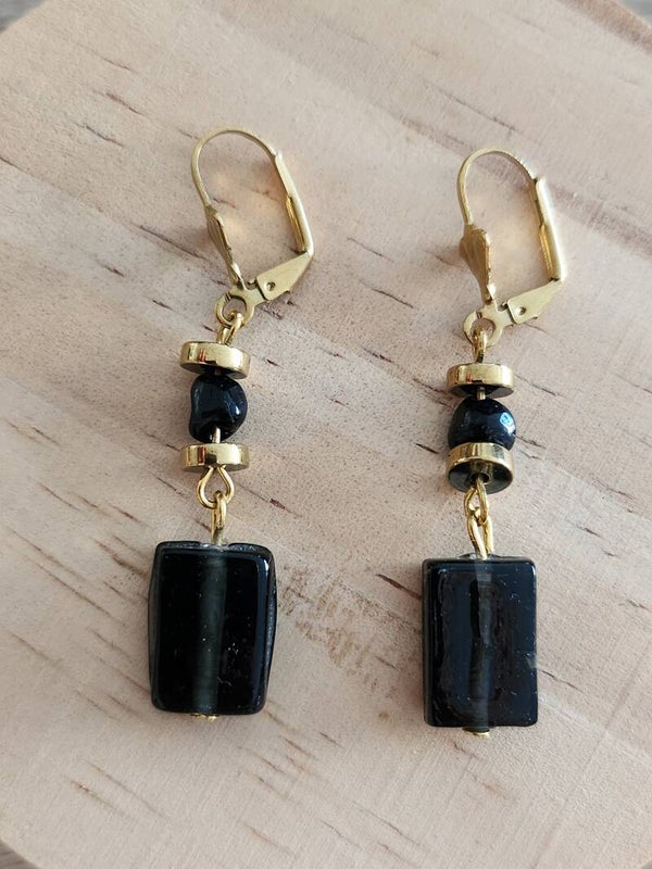Boucles d'oreilles Pierres Noires