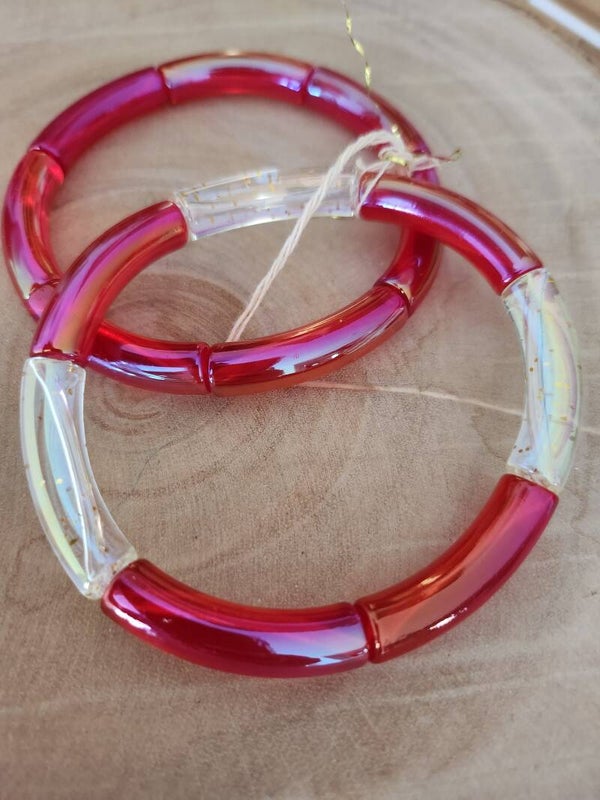 Bracelet perles tubes fin