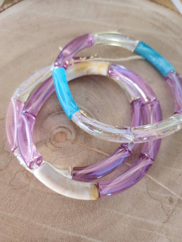 Bracelet perles tubes fin