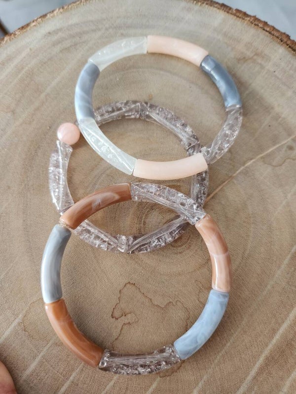 Bracelets perles tubes fin