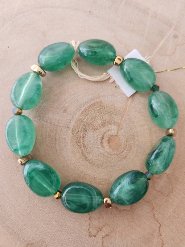 Bracelets galets vert