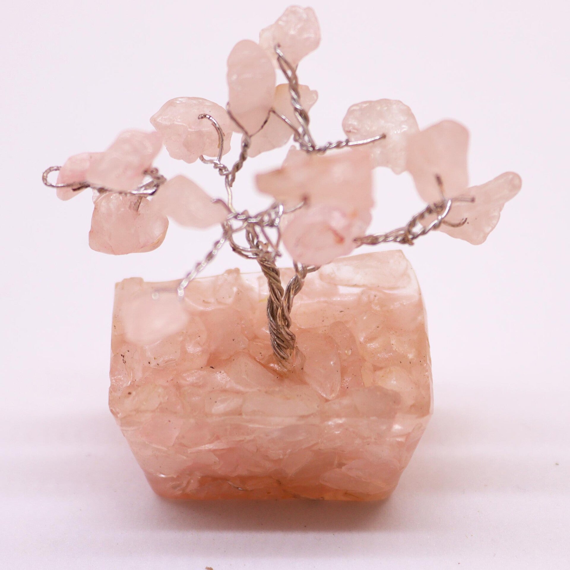 Mini Gemstone Trees on Orgonite Base - Rose Quartz