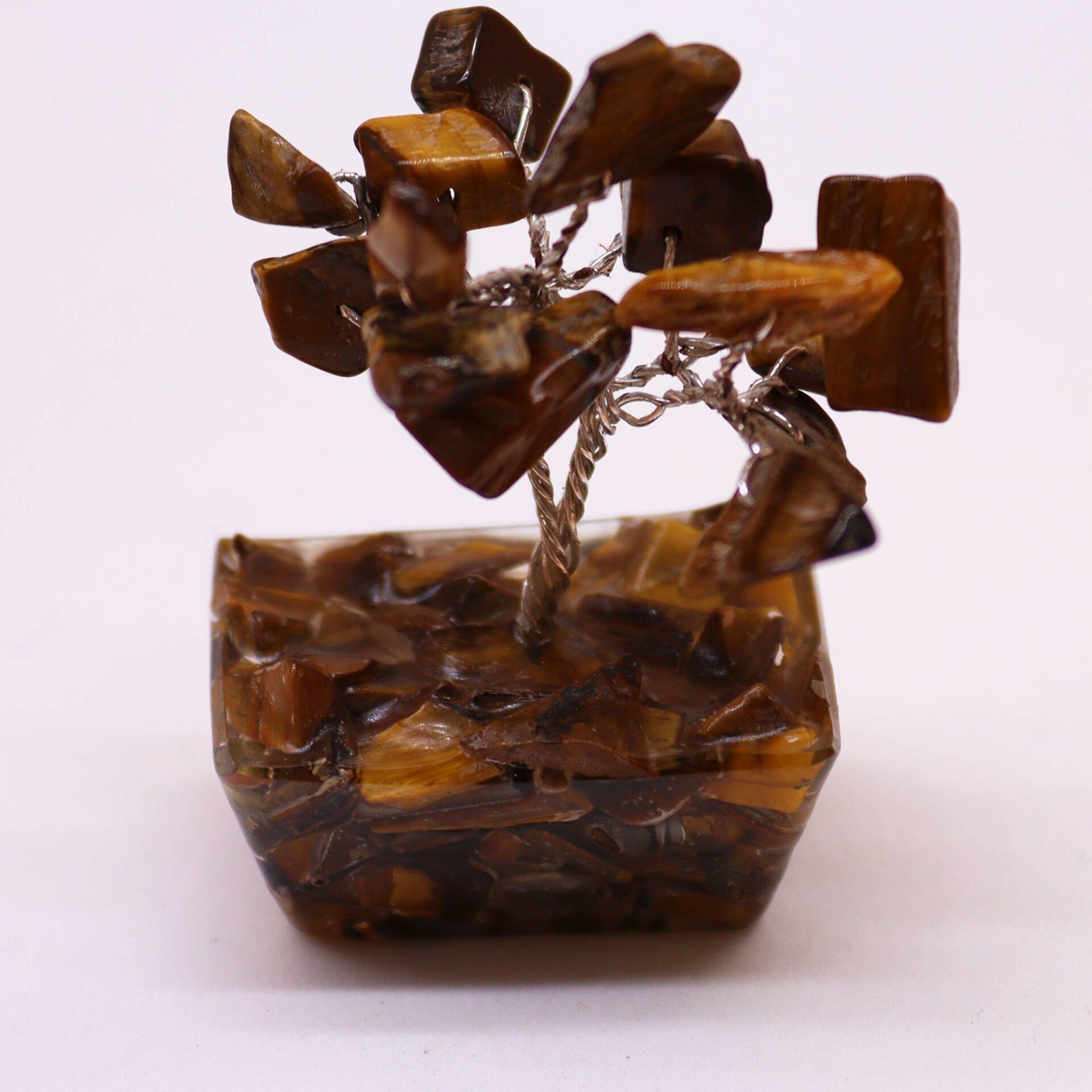 Mini Gemstone Trees on Orgonite Base - Tigers Eye