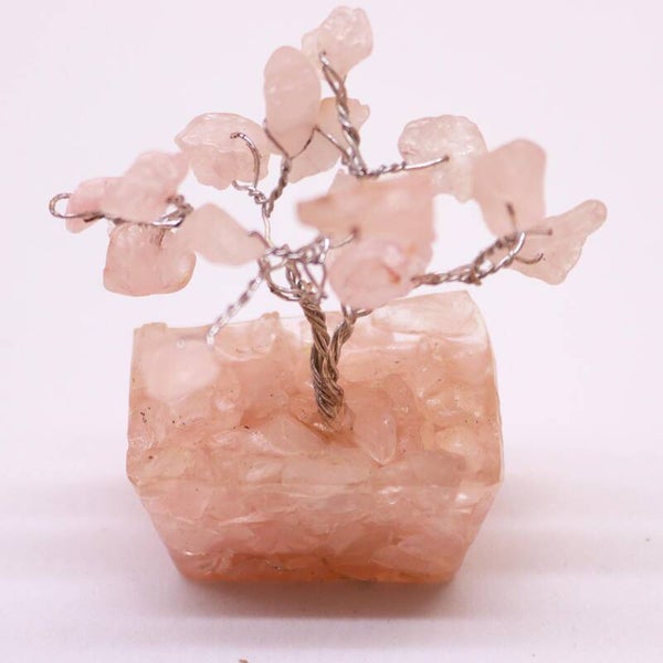 Mini Gemstone Trees on Orgonite Base - Rose Quartz
