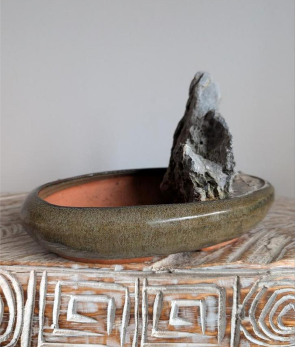 bonsai pot met rots 24x15x5