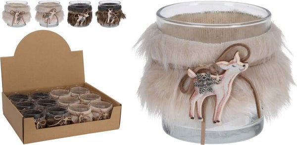 Theelichthouder bont 8 cm