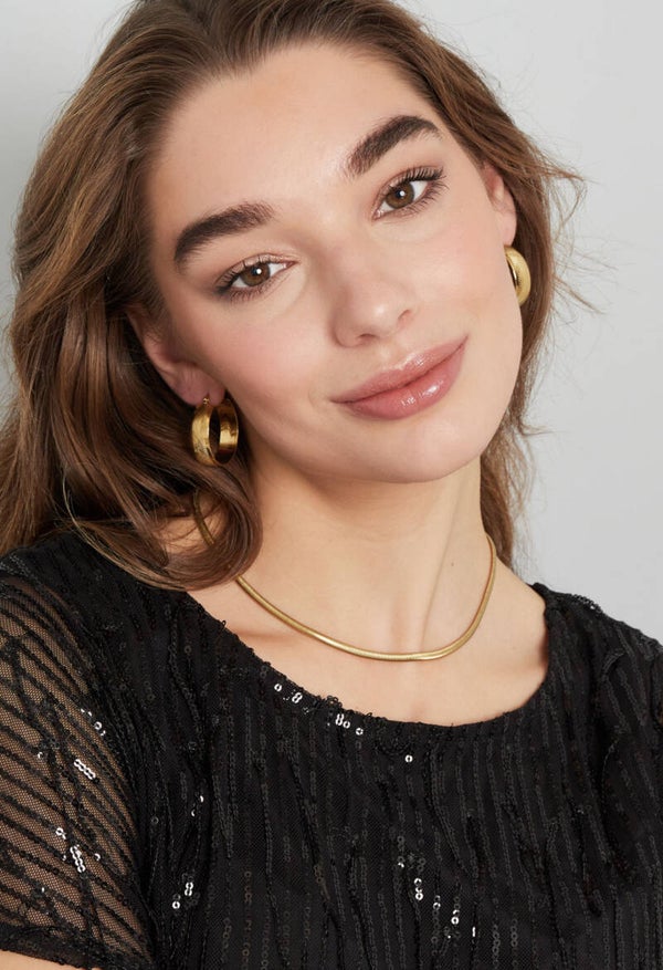 Ketting plat met print goud